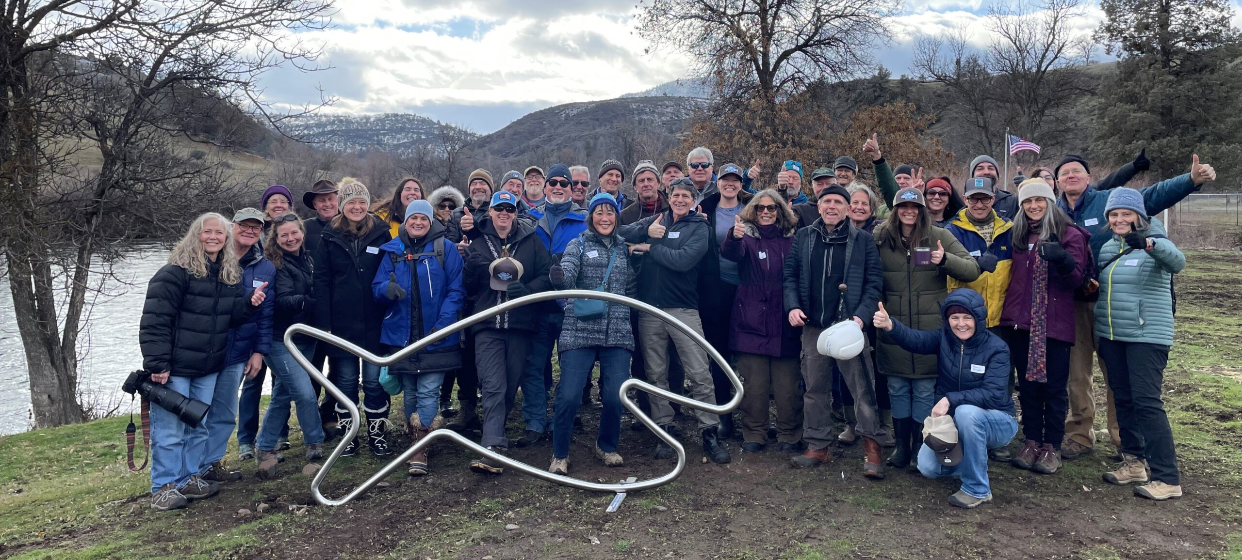 Historic Milestone for Rivers: preparations to remove the Iron Gate Dam on the Klamath River start today with a special visit from the Happy Fish