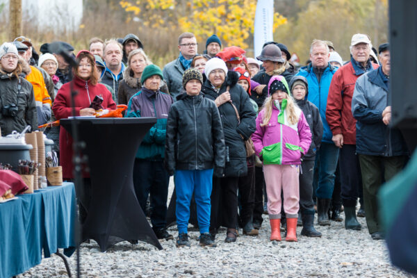 Approximately 200 gathered on a cold october day to celebrate the opening of their river.