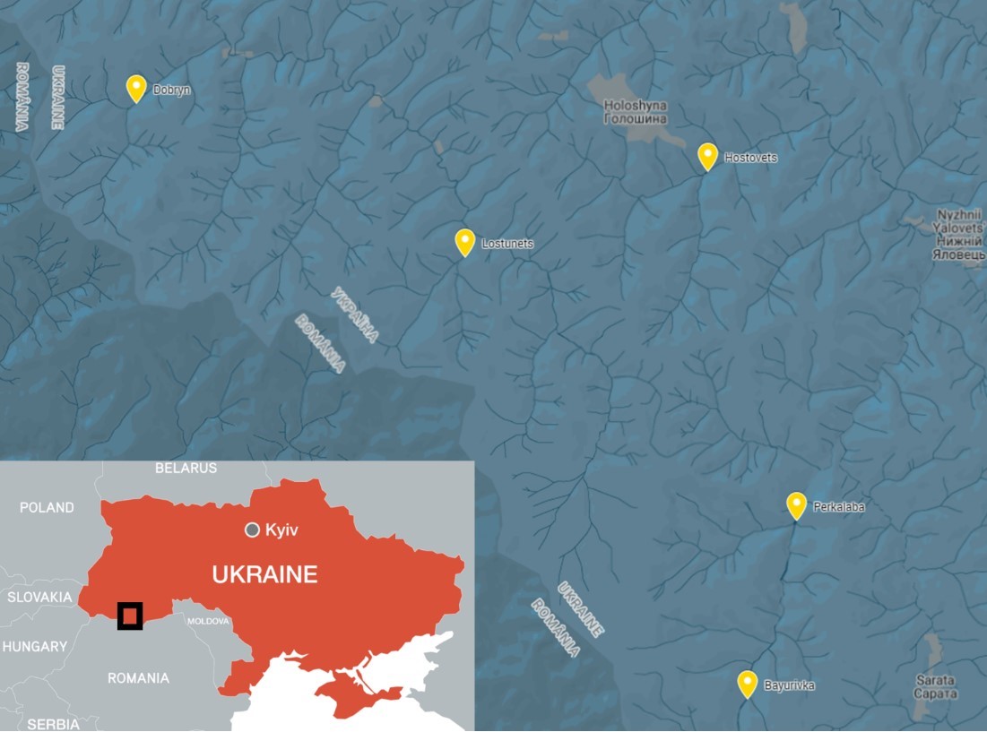 Location of dams - Ukraine